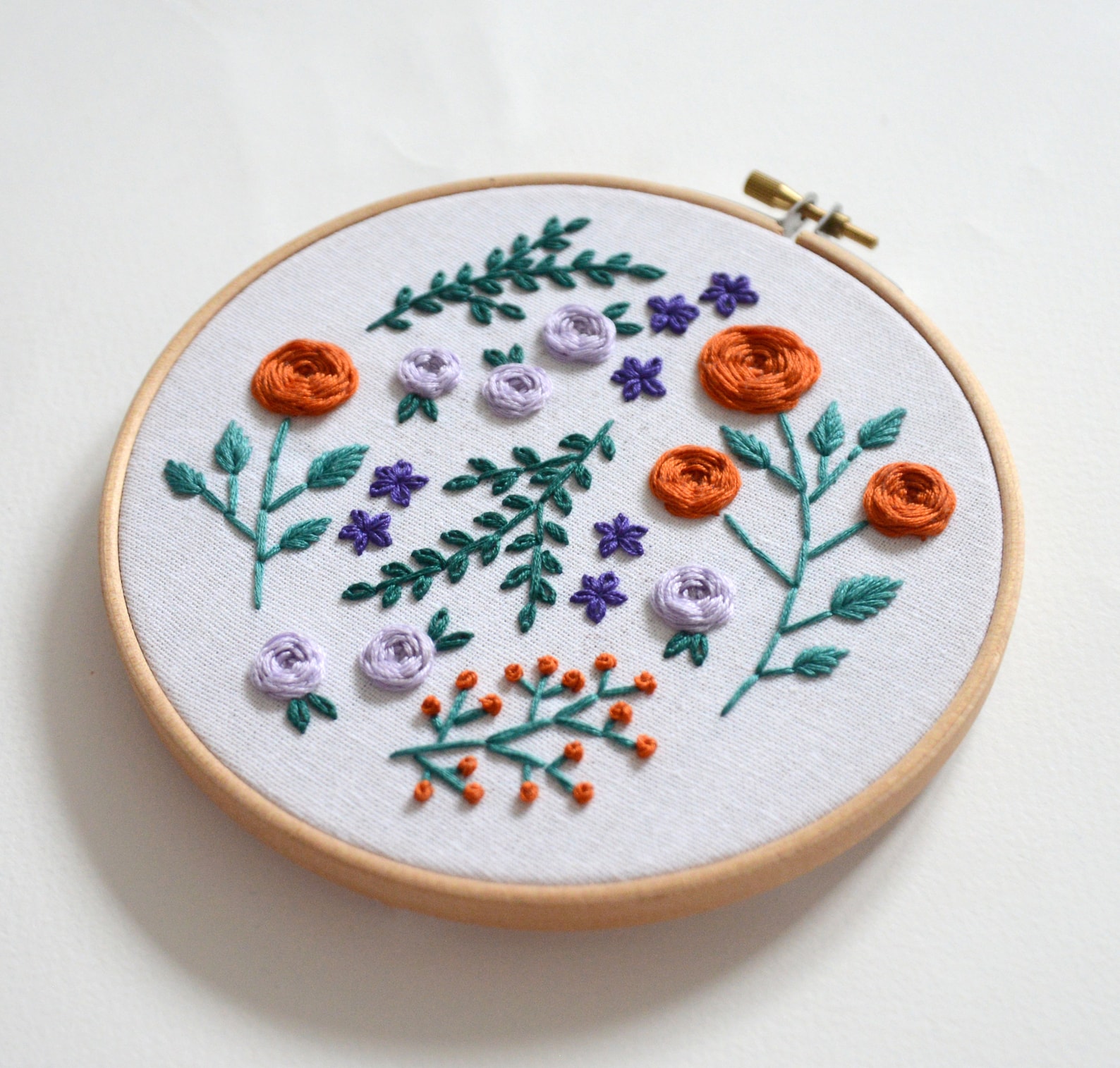 Hand Embroidery Kit Beginner Floral Embroidery Kit For Adult Etsy