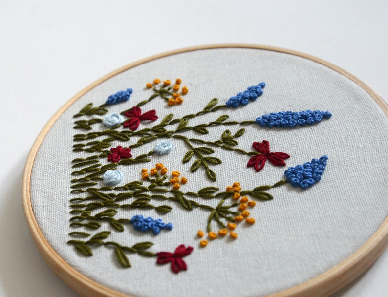 Beginner floral jessecmault pattern diy embroidered  etsy