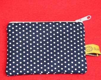 Purse blue and white dots