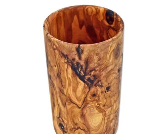 Utensil cup "RUND" made of olive wood