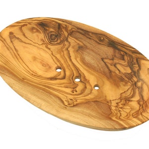 Soap dish oval made of olive wood 6 inches long image 1