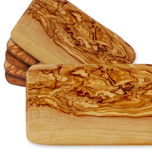6x Breakfast board approx. 8.7 x 5.5 x 0.4 inches, olive wood image 1