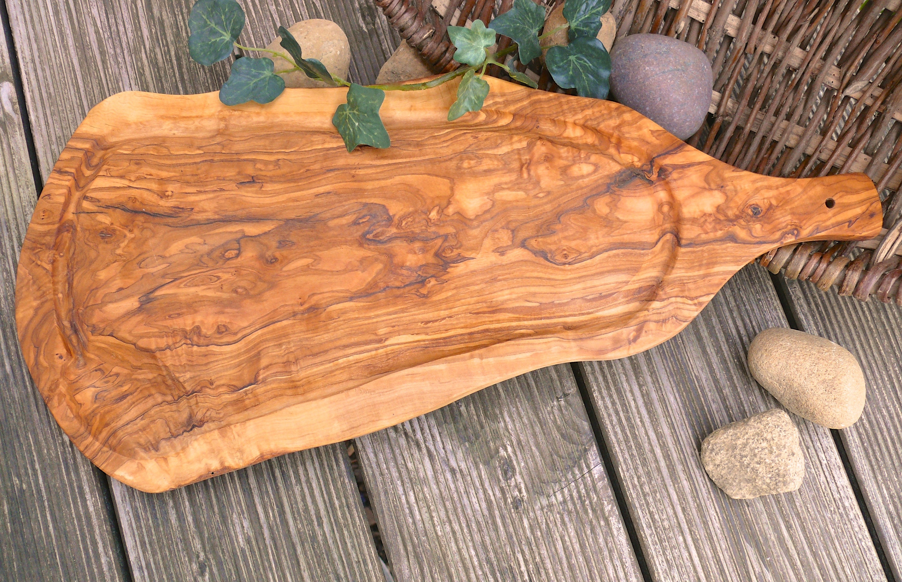 Large Olive Wood Cutting Board - She Shed Happenings