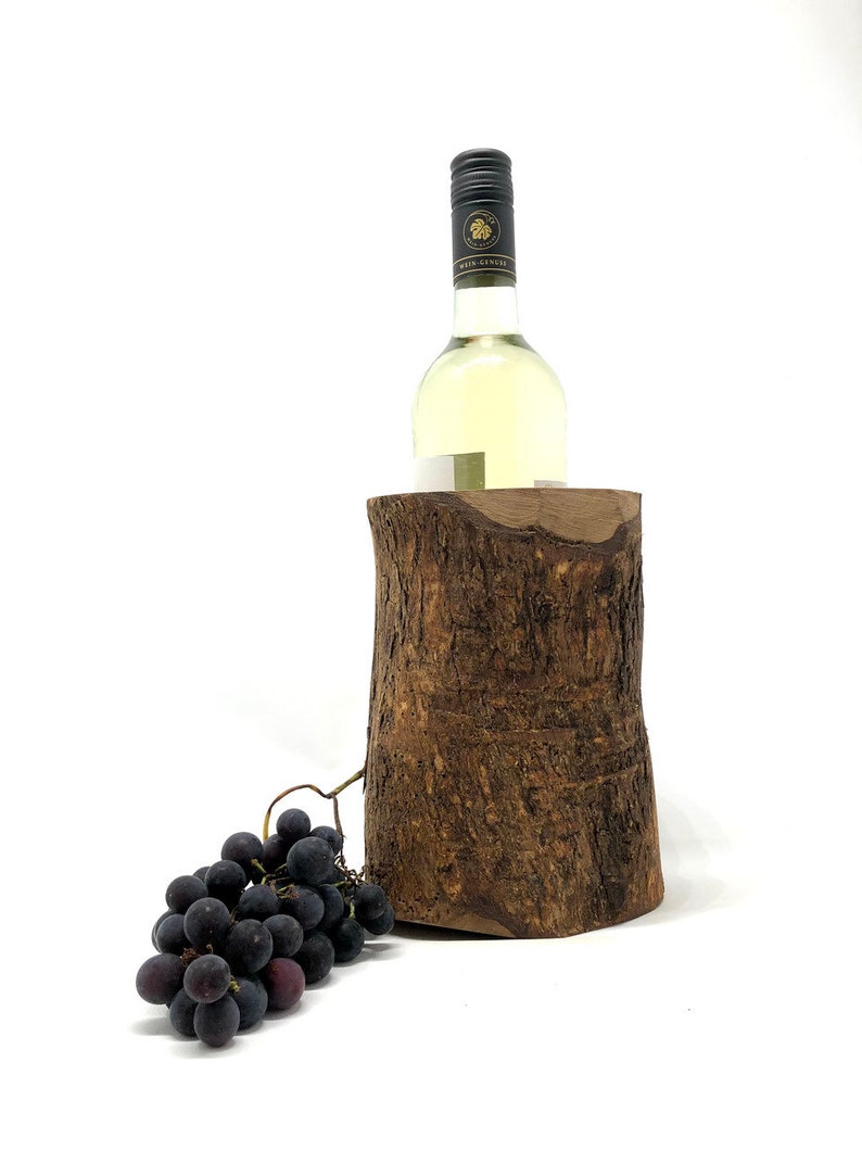 Wijnkoeler rustiek van olijfhoutflessen, cool wijnkennerscadeau afbeelding 2