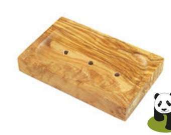 Soap dish olive wood rect. 4.4 inches