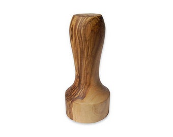 Espresso tamper made of olive wood