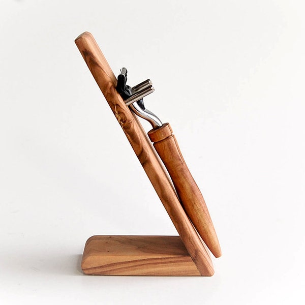 Stand for razor olive wood