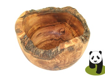 Rustic round bowl olive wood
