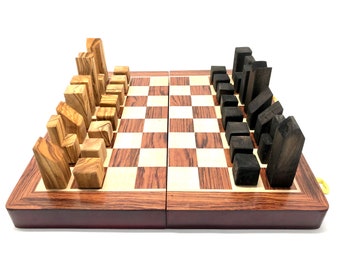 Olive wood chess pieces "chess next" made of olive wood board game gift Christmas present