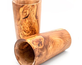 XXL drinking cup made of olive wood