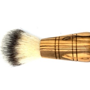 Shaving brush SIR GEORGE vegan synthetic hair with olive wood handle image 2