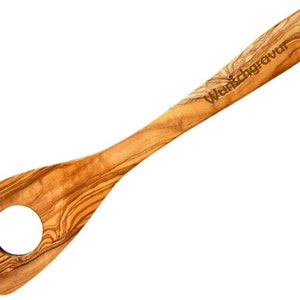 Risotto spoon with engraving, approx. 11,8 inch, olive wood image 1