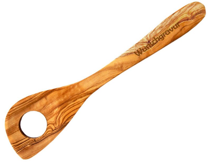 Risotto spoon with engraving, approx. 11,8 inch, olive wood image 1