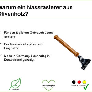 Nassrasierer K2 mit Olivenholzgriff M3 Bild 5