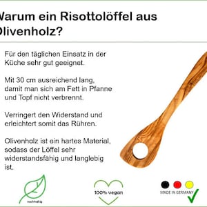 Risotto spoon with engraving, approx. 11,8 inch, olive wood image 7