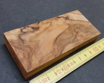 DIY – Olive wood blank for turning wood, raw wood (approx. 120 x 55 x 18 mm)