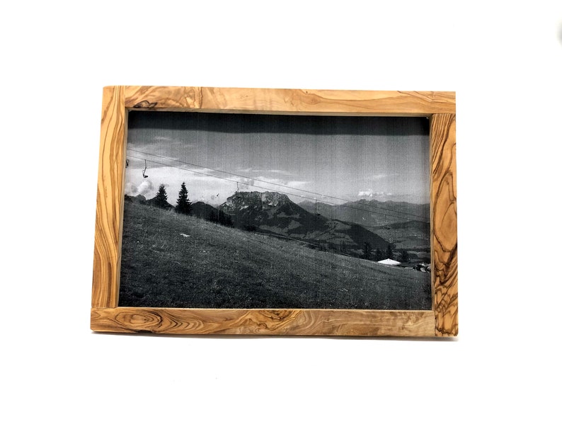 Cadre photo en bois d'olivier pour photos au format 20 x 30 cm Bois d'olivier Garder des souvenirs Cadeau photo de famille image 2