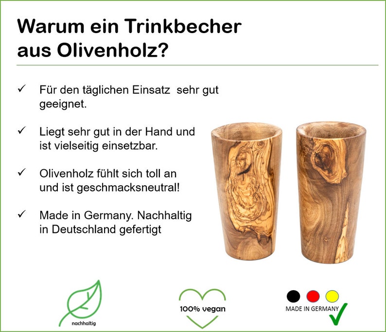 Trinkbecher XXL aus Olivenholz Bild 5