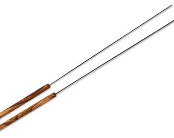 Set of 2 grill skewers made of olive wood – approx. 58 cm long