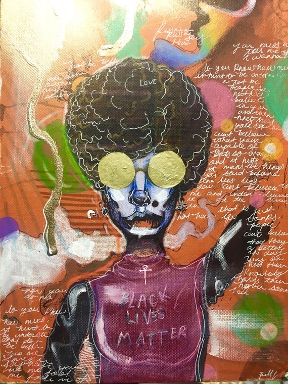 Mixed Media Art Piece Titled Blm Etsy
