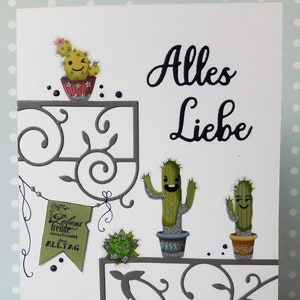 Glückwunschkarte "fröhliche Kakteen"