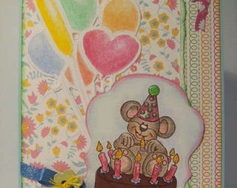 Birthday Card "Mouse becomes 7"