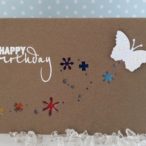 White Butterfly Birthday Card image 1