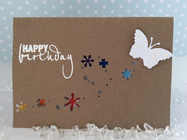 White Butterfly Birthday Card image 1