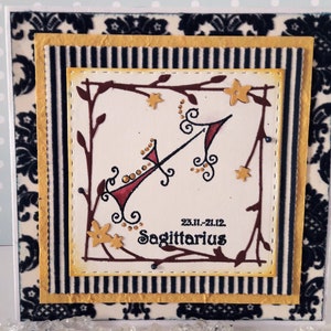 Carte de félicitations signe du zodiaque «Sagittaire»