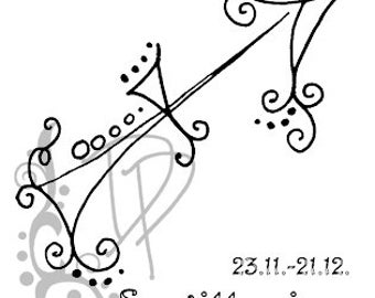 Rubber Stamp "Star Sign Sagittarius"