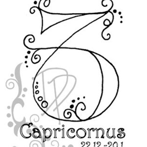 Timbro di gomma "Star Sign Capricorn"