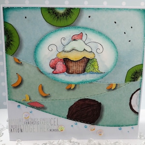 Carte de vœux « Cupcake Tropical »