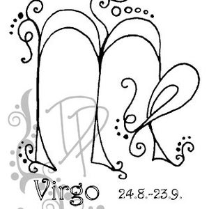 Timbro di gomma "Star Sign Virgin"