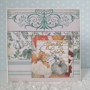 Carte de voeux "Vœux d'automne avec citrouille"