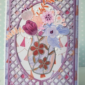 Carte de vœux « Bouquet coloré dans un vase »