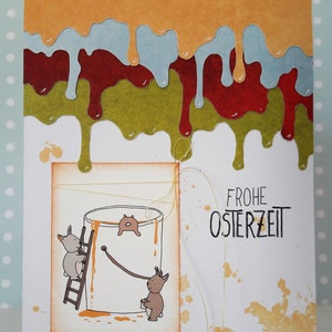 Tarjeta de Pascua "Farbkleckser-Ei"