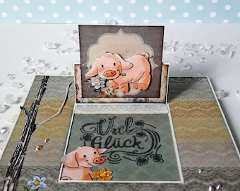 Ziehkarte "Glücksschweinchen"