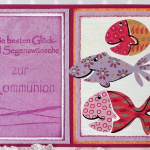 Carte de félicitations pour la communion "Poissons"