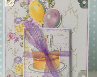 Bookletkarte "Torte und Ballons