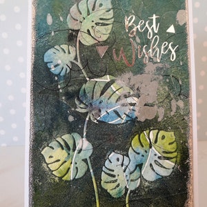 Carte de vœux « Monstera à motifs »