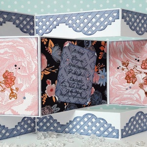 Carte pliante « Vœux d'anniversaire roses »