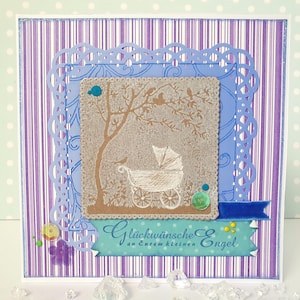 Carte bébé « Poussette à la campagne »