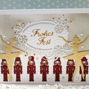Cartão de Natal "Ballet Quebra-Nozes Dourado"