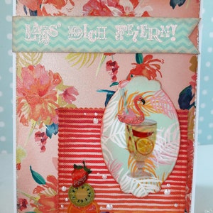 Grußkarte "Cocktail Flamingo"