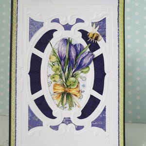 Carte de voeux "Crocus et Bourdon"