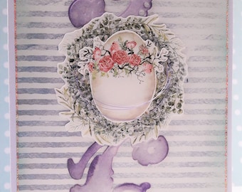 Paaskaart "Blütenei im Nest"