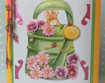 Easter card "Bunny in the Can"