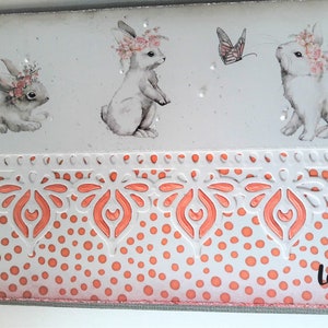 Easter card &quot;Bunny with flower wreath&quot;