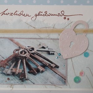 Gefeliciteerd Card "sleutel tot het hart"