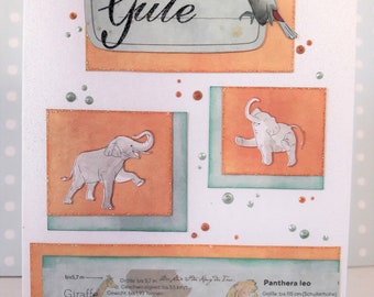 Congratulations card with animals